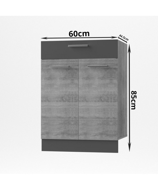 Alina Κάτω ντουλάπι με Συρτάρι 60x44,5x85εκ Σονόμα-Μόκκα