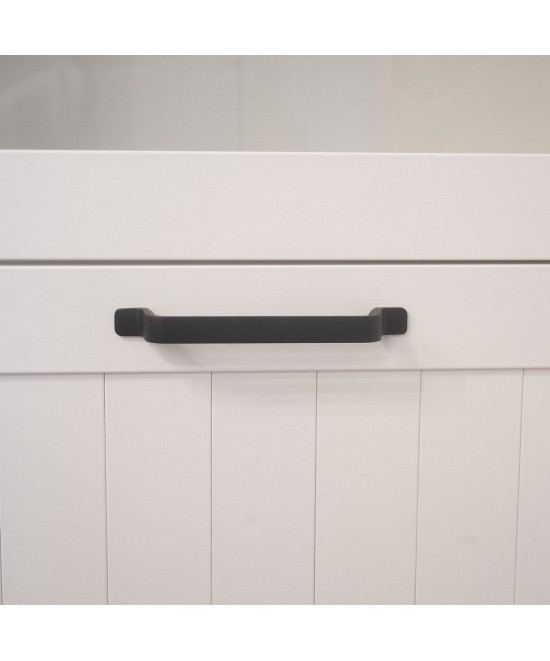 Bιτρίνα VERNE Δίφυλλη  114.8x37.2x153cm Λευκό/Φυσικός Δρυς