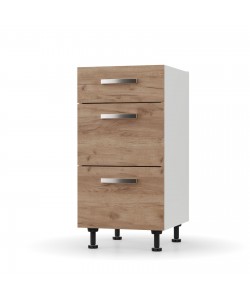 CHARLOTΤE Συρταριέρα 40x46.5x82εκ με μεταλλικά χερούλια Χρυσό Δρυς
