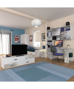 Pump Γραφείο 120x60x73cm Λευκό με Μοντέρνα Διακόσμηση και Ράφια Pump Γραφείο 120x60x73cm Λευκό με Μοντέρνα Διακόσμηση και Ράφια