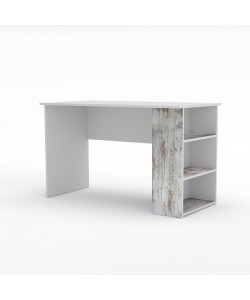 Pump Γραφείο 120x60x73cm Λευκό με Μοντέρνα Διακόσμηση και Ράφια