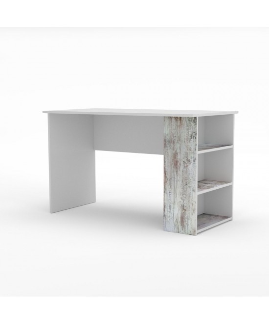 Pump Γραφείο 120x60x73cm Λευκό με Μοντέρνα Διακόσμηση και Ράφια Pump Γραφείο 120x60x73cm Λευκό με Μοντέρνα Διακόσμηση και Ράφια