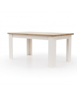 VERNE ΤΡΑΠΕΖΙ KOYZINAΣ 161(210)x90.8x74.5cm Λευκό/Φυσικός Δρυς