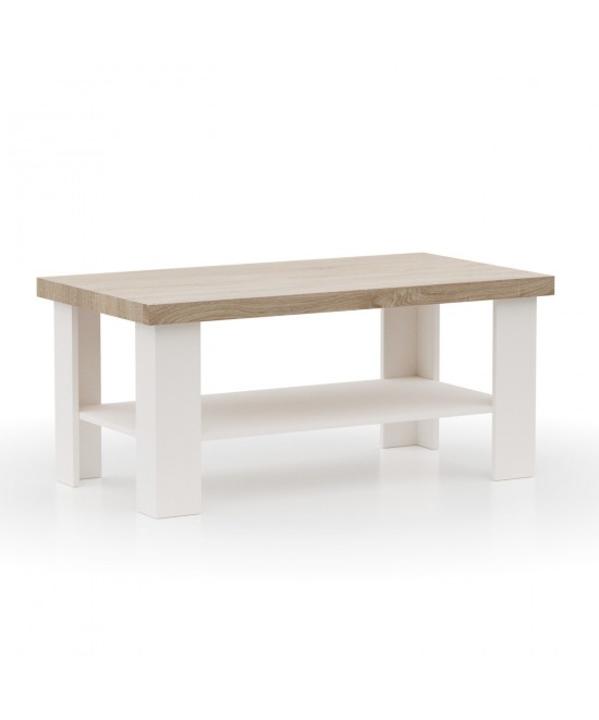 VERNE ΤΡΑΠΕΖΙ ΣΑΛΟΝΙΟΥ 110x60x46.4cm Λευκό/Φυσικός Δρυς