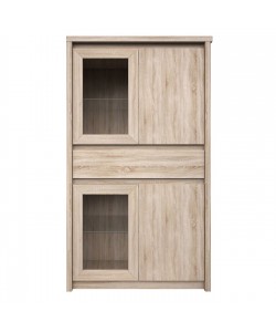 Βιτρίνα Norton Τετράφυλλη 87x40x153.5εκ με Συρτάρι Σονόμα Φυσικό