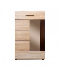 Βιτρίνα Μονόφυλλη Solo 1W 65x35x109cm Sonoma Wenge και MDF Καμπυλωτό τελείωμα στην πόρτα