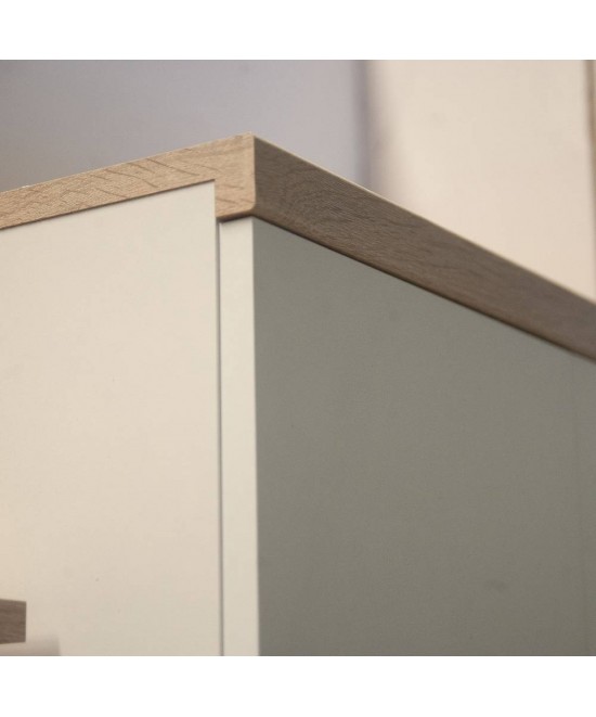 Γραφείο Top Mix 120x55x77εκ Λευκό-Σονόμα ένα ντουλάπι και ένα συρτάρι