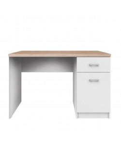 Γραφείο Top Mix 120x55x77εκ Λευκό-Σονόμα ένα ντουλάπι και ένα συρτάρι