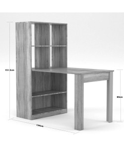 Γραφείο/Τραπέζι Πολυχρηστικό 80x133x150εκ Sonoma Με Ράφια