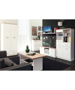Έπιπλο TV 120x42x46εκ Λευκό-Sonoma Με Δύο Ντουλάπια