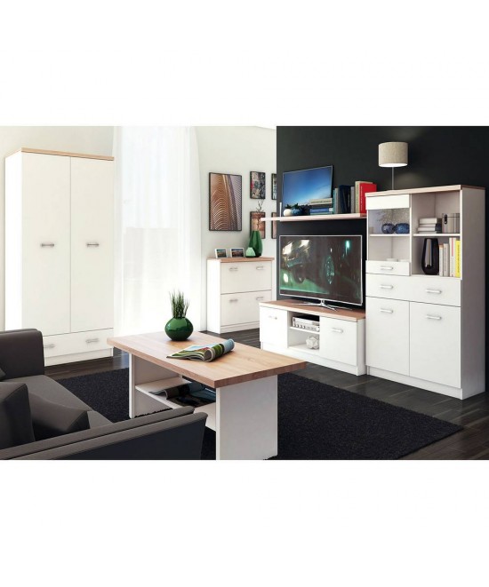 Έπιπλο TV 120x42x46εκ Λευκό-Sonoma Με Δύο Ντουλάπια Έπιπλο TV 120x42x46εκ Λευκό-Sonoma Με Δύο Ντουλάπια