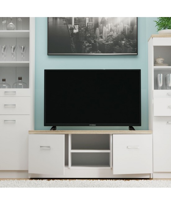 Έπιπλο TV 120x42x46εκ Λευκό-Sonoma Με Δύο Ντουλάπια Έπιπλο TV 120x42x46εκ Λευκό-Sonoma Με Δύο Ντουλάπια