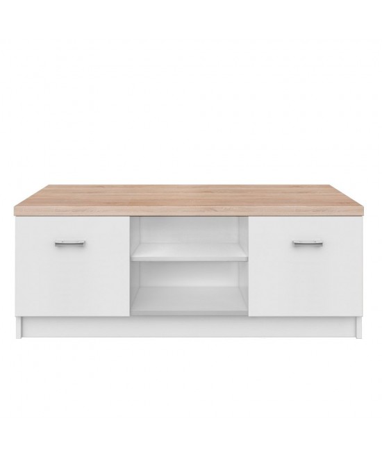 Έπιπλο TV 120x42x46εκ Λευκό-Sonoma Με Δύο Ντουλάπια Έπιπλο TV 120x42x46εκ Λευκό-Sonoma Με Δύο Ντουλάπια