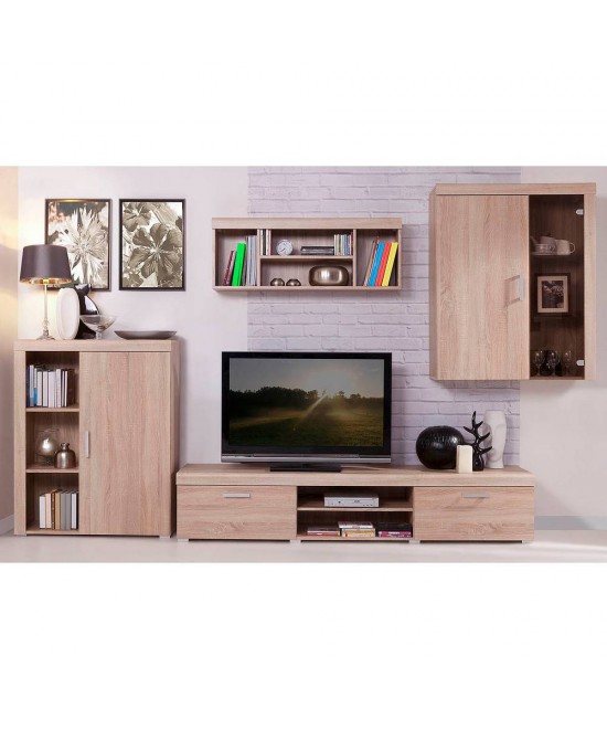 Έπιπλο TV Damis 200x45x39εκ Με MDF Διακόσμηση Sonoma