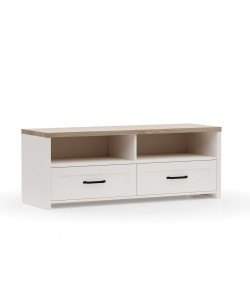 ΕΠΙΠΛΟ TV VERNE 137.9x45x52.1cm Λευκό/Φυσικός Δρυς