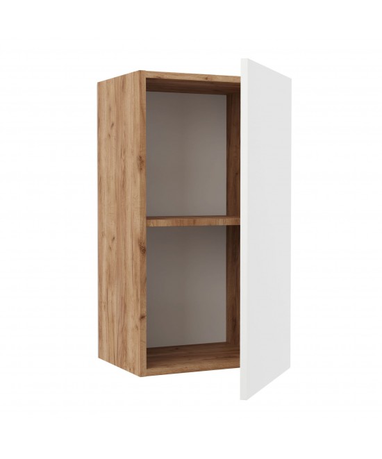 Επιτοίχιο ντουλάπι κουζίνας Soft Λευκό με βελανιδιά Διαστάσεις 40x30,5x72,8εκ