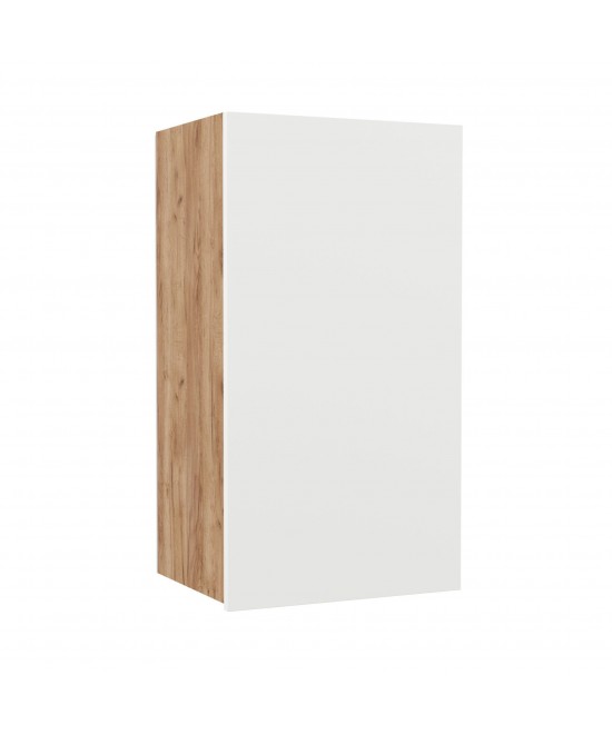 Επιτοίχιο ντουλάπι κουζίνας Soft Λευκό με βελανιδιά Διαστάσεις 40x30,5x72,8εκ