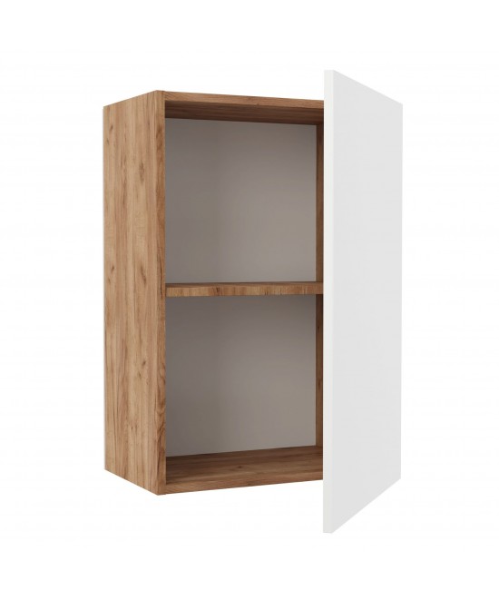 Επιτοίχιο ντουλάπι κουζίνας Soft Λευκό με βελανιδιά Διαστάσεις 50x30,5x72,8εκ