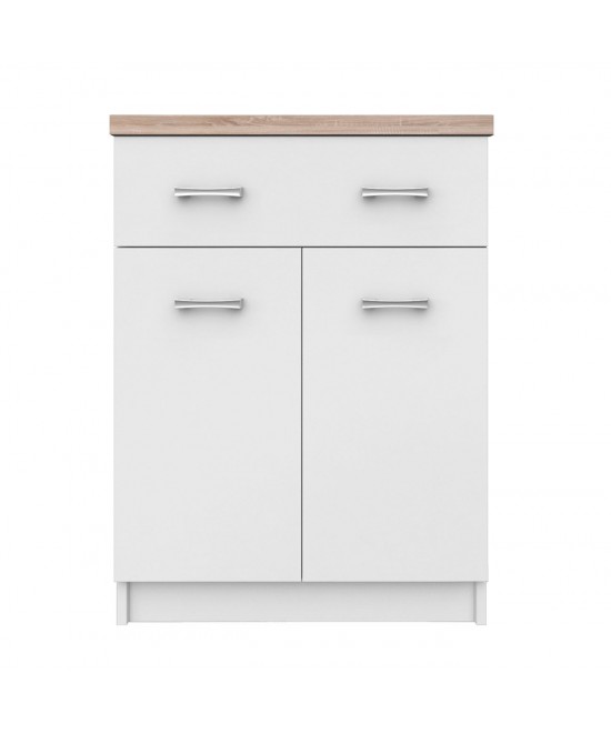 Κομότα Top Mix 60x33x85cm Λευκό-Σονόμα Κομότα Top Mix 60x33x85cm Λευκό-Σονόμα
