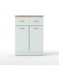 Κομότα ΚΟΜ2D1S 80x33x85εκ Λευκό-Σονόμα