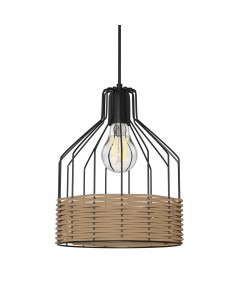 Κρεμαστό Φωτιστικό Μονόφωτο Μαύρο Ε27 Φ22x120cm