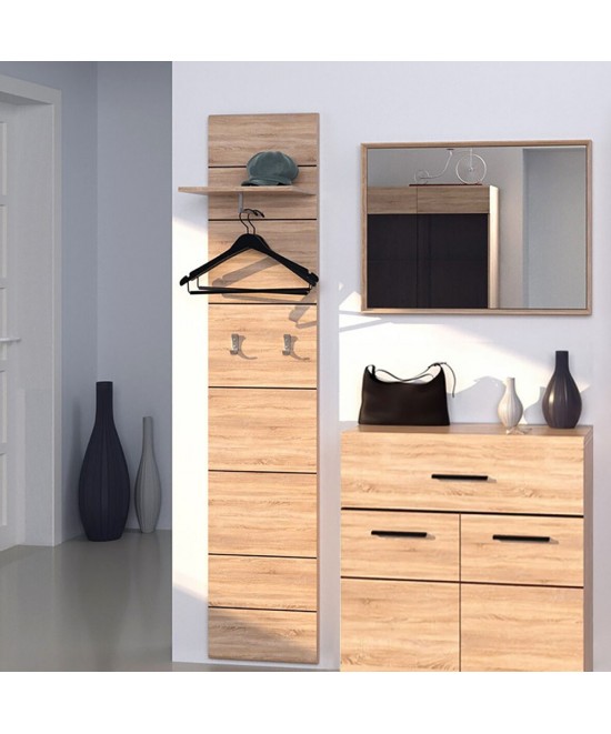 Κρεμάστρα Solo 40x30x194cm Sonoma με λεπτομέρειες Wenge και MDF Καμπυλωτό τελείωμα Κρεμάστρα Solo 40x30x194cm Sonoma με λεπτομέρειες Wenge και MDF Καμπυλωτό τελείωμα