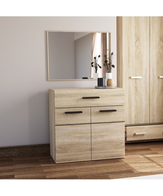 Μπουφές Solo 80x41x82cm Sonoma με Wenge και MDF Καμπυλωτό τελείωμα στις πόρτες Μπουφές Solo 80x41x82cm Sonoma με Wenge και MDF Καμπυλωτό τελείωμα στις πόρτες