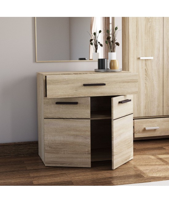 Μπουφές Solo 80x41x82cm Sonoma με Wenge και MDF Καμπυλωτό τελείωμα στις πόρτες Μπουφές Solo 80x41x82cm Sonoma με Wenge και MDF Καμπυλωτό τελείωμα στις πόρτες