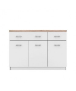 Μπουφές Top Mix 120x33x85cm Λευκό-Sonoma