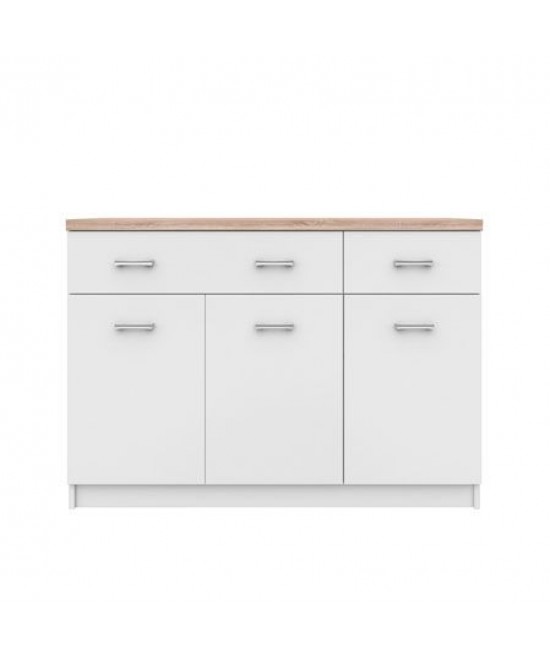 Μπουφές Top Mix 120x33x85cm Λευκό-Sonoma