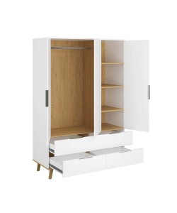 Ντουλάπα Neptune Τρίφυλλη Λευκό-Σονόμα 132x55x197cm