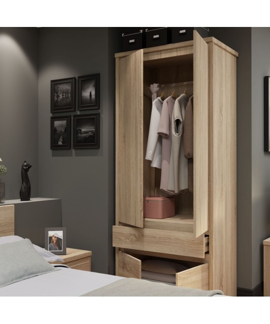 Ντουλάπα Δίφυλλη Norton Sonoma  88x55x210εκ