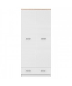 Ντουλάπα Δίφυλλη Top Mix Λευκή με Sonoma 80x57x183cm