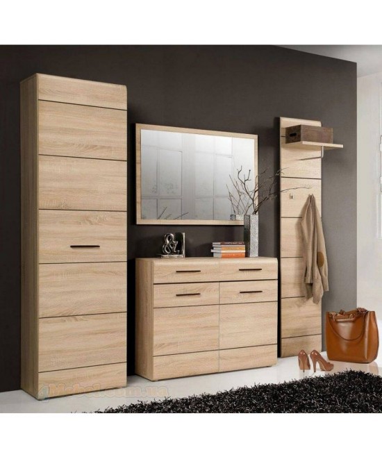 Ντουλάπα Μονόφυλλη Εισόδου Solo 55x34x197 Sonoma Wenge και MDF