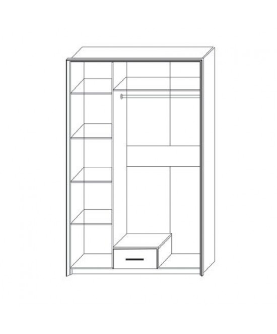 Ντουλάπα Τρίφυλλη Scarlet3D Sonoma-Wenge 136x58x212εκ