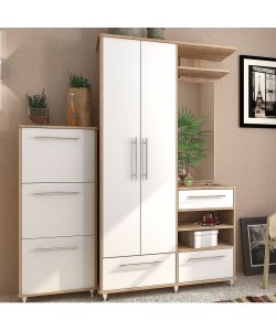 Παπουτσοθήκη Niag 5803D 58x26.5x132εκ Σονόμα-Λευκή