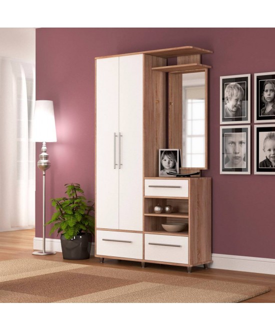 Σετ εισόδου-χωλ Niag 580 113x37.5x198εκ Λευκό-Σονόμα