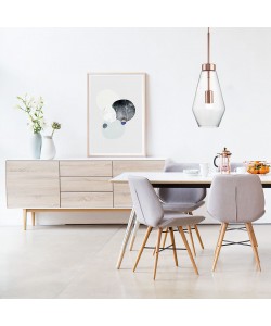 Φωτιστικό Κρεμαστό Μονόφωτο Γυάλινο με Χαλκό G9 Φ17x140cm Φωτιστικό Κρεμαστό Μονόφωτο Γυάλινο με Χαλκό G9 Φ17x140cm