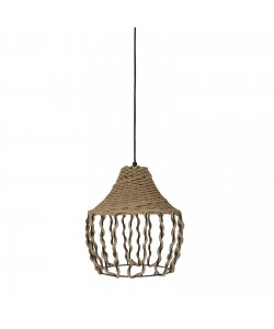 Φωτιστικό Κρεμαστό Μονόφωτο Μεταλλικό Μαύρο-Φυσικό Ε27 Φ26x100cm