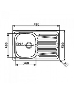 Νεροχύτης Derby 79x50