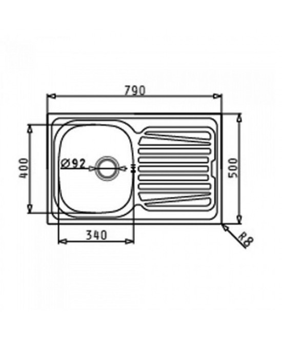 Νεροχύτης Derby 79x50