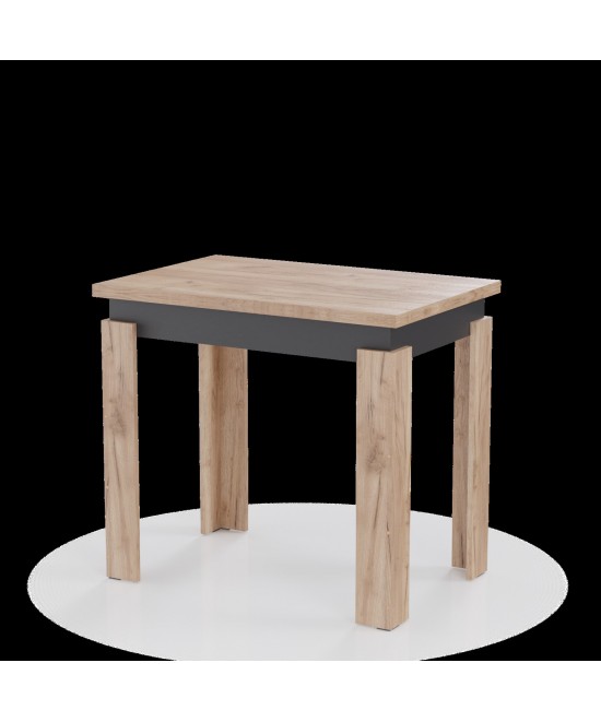 Τραπέζι Κουζίνας Family Χρυσό Δρυς-Ανθρακί 90x60x77cm