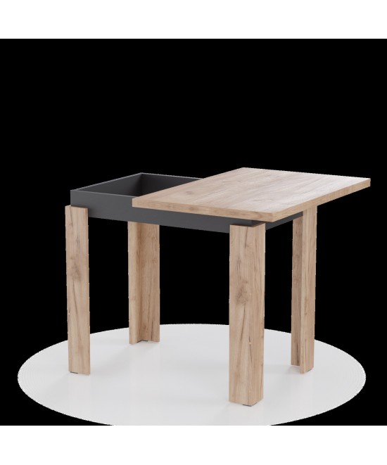 Τραπέζι Κουζίνας Family Χρυσό Δρυς-Ανθρακί 90x60x77cm