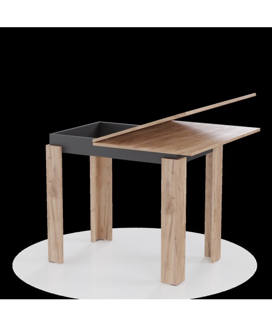 Τραπέζι Κουζίνας Family Χρυσό Δρυς-Ανθρακί 90x60x77cm