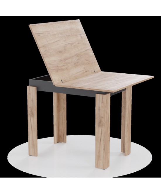 Τραπέζι Κουζίνας Family Χρυσό Δρυς-Ανθρακί 90x60x77cm