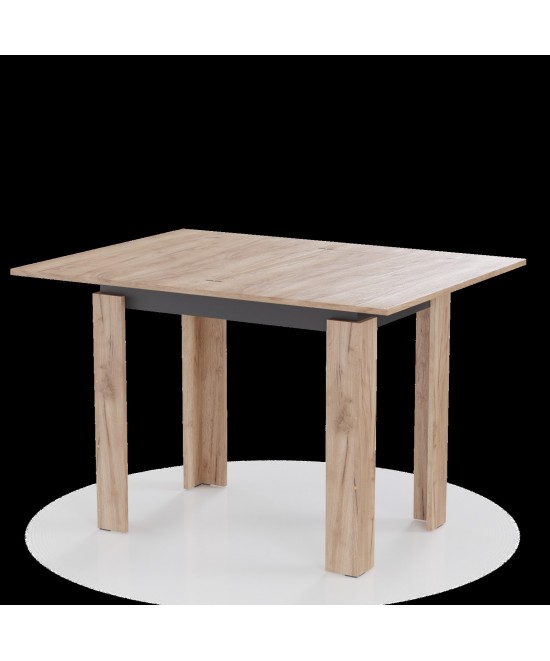 Τραπέζι Κουζίνας Family Χρυσό Δρυς-Ανθρακί 90x60x77cm