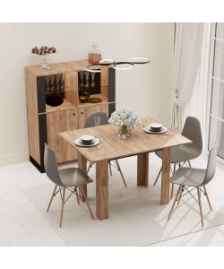 Τραπέζι Κουζίνας Family Χρυσό Δρυς-Ανθρακί 90x60x77cm