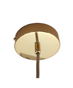 Φωτιστικό Κρεμαστό Μονόφωτο Γυάλινο-Χρυσό Ε27 Φ11x150cm