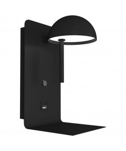 Φωτιστικό Τοίχου Led 3W 3000K Μαύρο 12x16.5x22.5cm