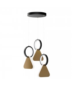 Φωτιστικό Κρεμαστό Symmetric 1F Led 45W Χρυσό-Μαύρο Φ25x120cm